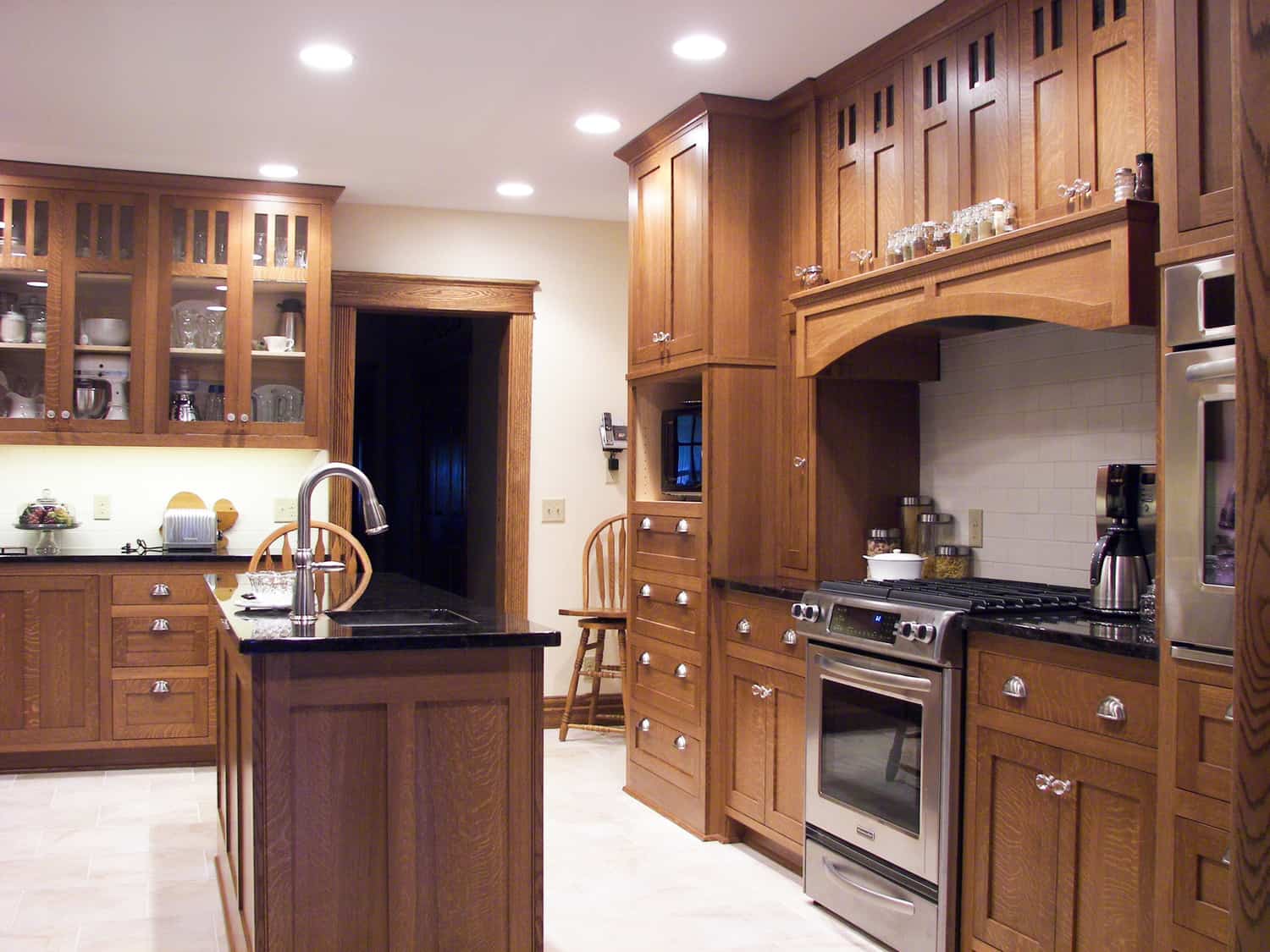Custom Hardwood Kitchen Cabinets