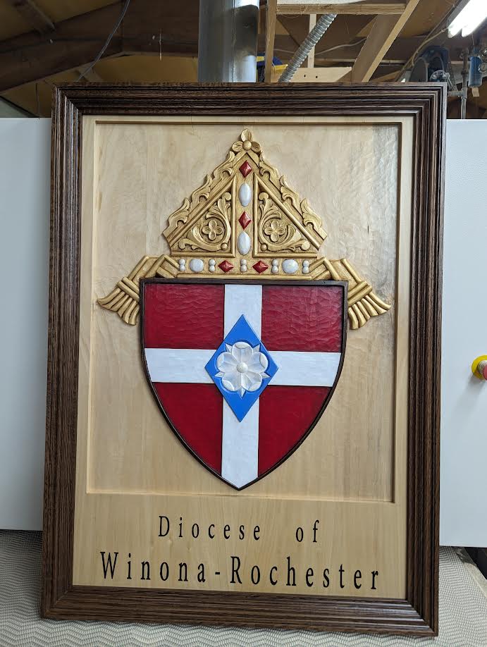 Hand Carved Crest Or Coat Of Arms