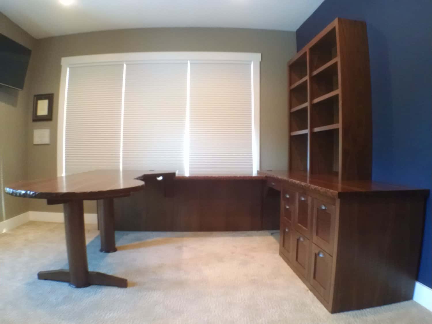 Custom Hardwoods Office Table and Cabinets